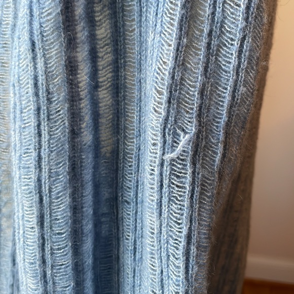 Blue Ribbed Women's Sweater - Picture 4 of 7